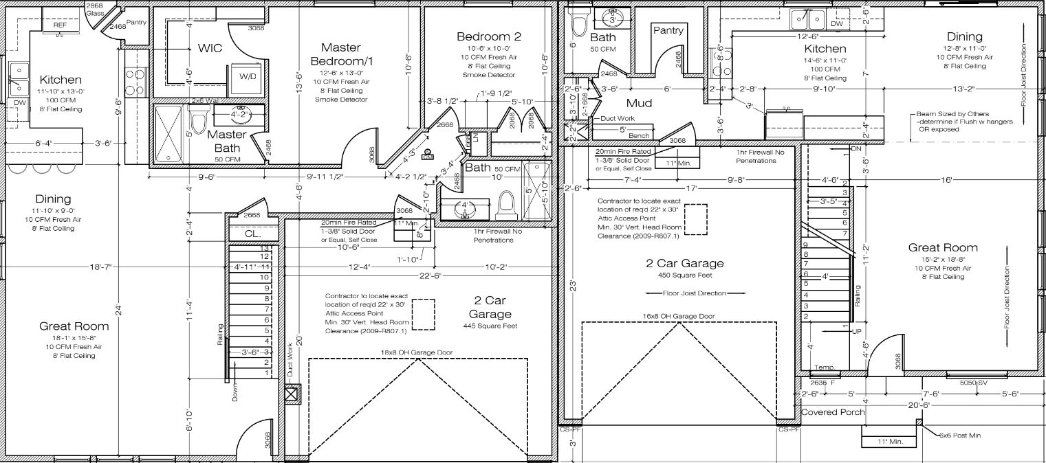 Lot 2-3 main floor plan